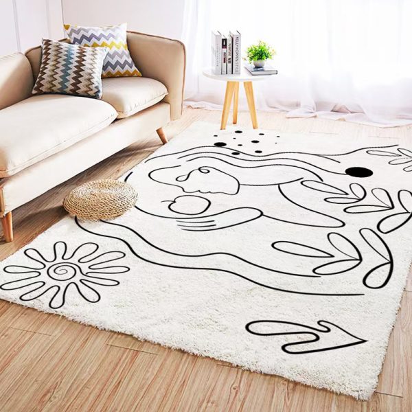 Tatami wabi sabi style imitation cashmere living room rug