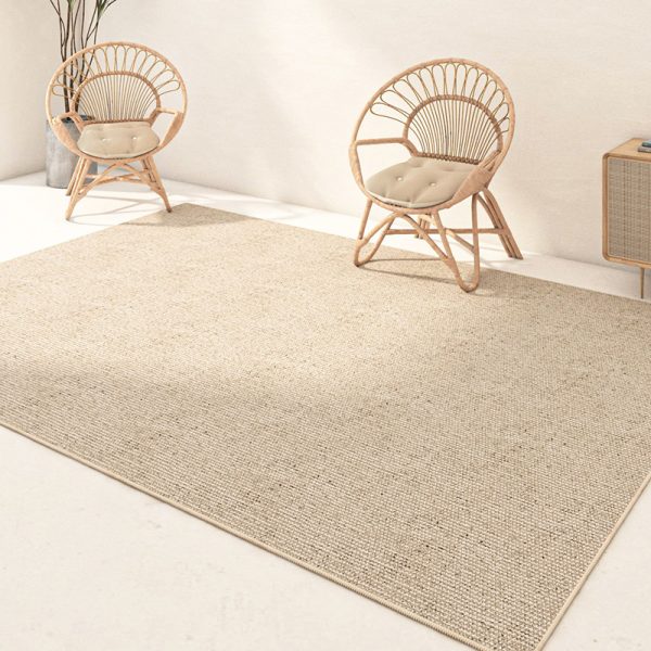 Japanese plain loop pile linen living room rug