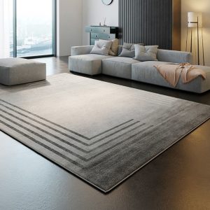 Luxury line geometric short plush stain resistant living room rug