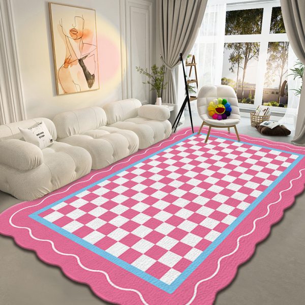 Ins style color cute imitation cashmere living room rug