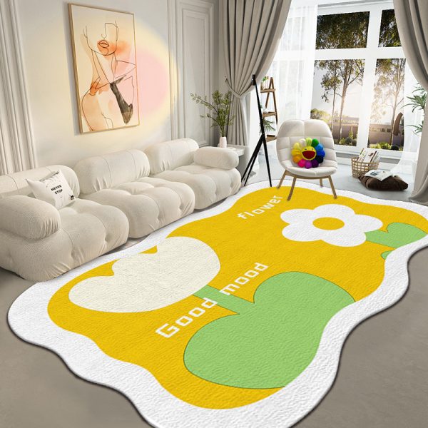 Ins style color cute imitation cashmere living room rug