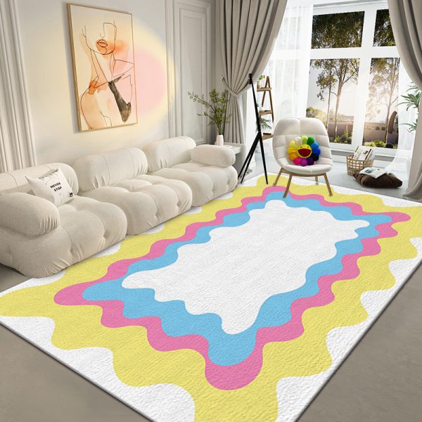 Ins style color cute imitation cashmere living room rug