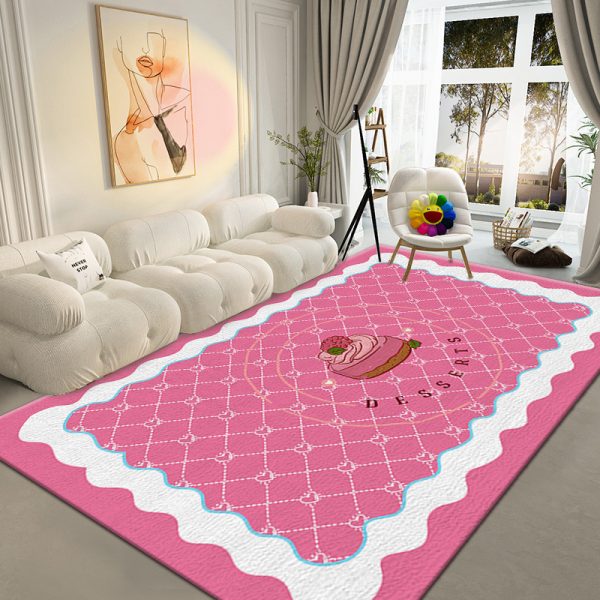 Ins style color cute imitation cashmere living room rug