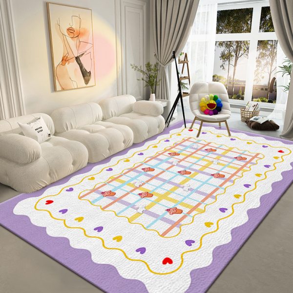 Ins style color cute imitation cashmere living room rug