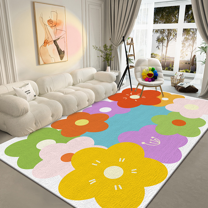 Ins style color cute imitation cashmere living room rug