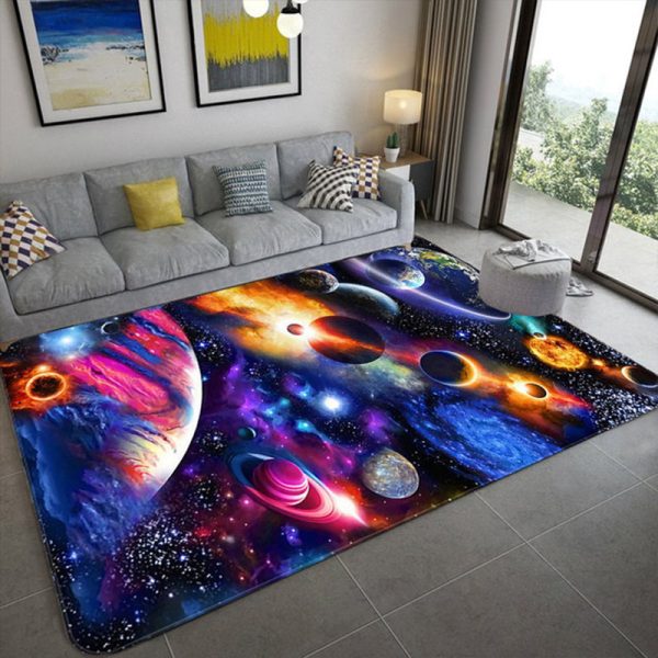 3D cosmic galaxy galaxy living room rug