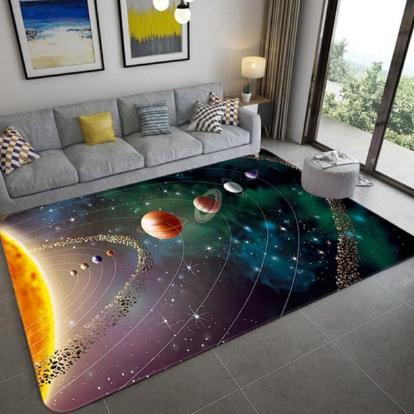 3D cosmic galaxy galaxy living room rug