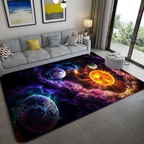 3D cosmic galaxy galaxy living room rug