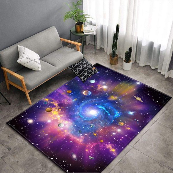 3D cosmic galaxy galaxy living room rug