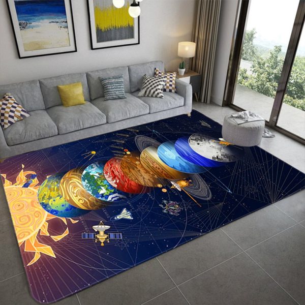 3D cosmic galaxy galaxy living room rug