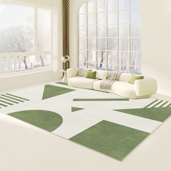 Color artistic conception simple green living room carpet