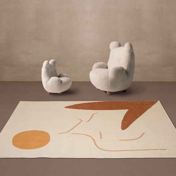 Nordic Morandi thick imitation cashmere living room rug