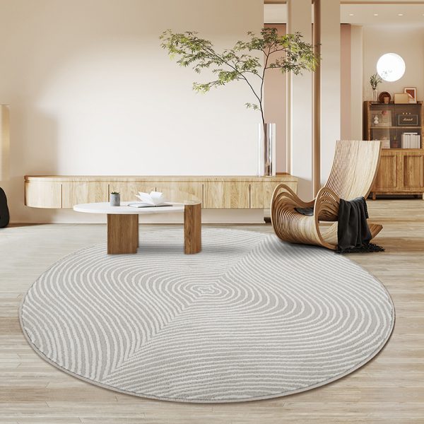 Round Nordic three-dimensional concave-convex line living room rug