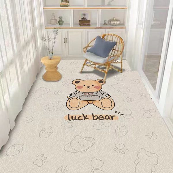 Cartoon bear non-slip and dirt-resistant living room rug