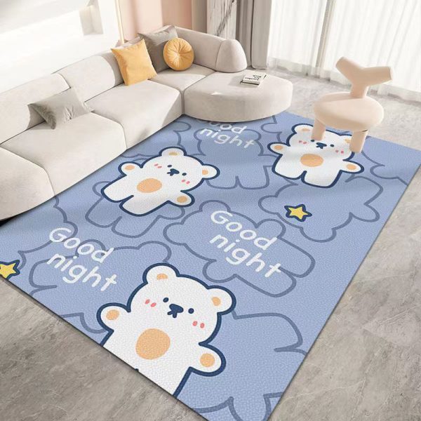 Cartoon bear non-slip and dirt-resistant living room rug