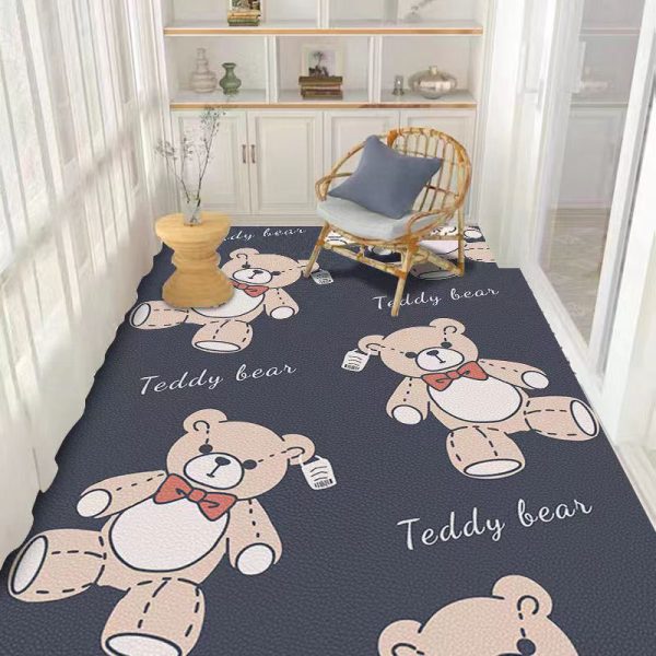 Cartoon bear non-slip and dirt-resistant living room rug