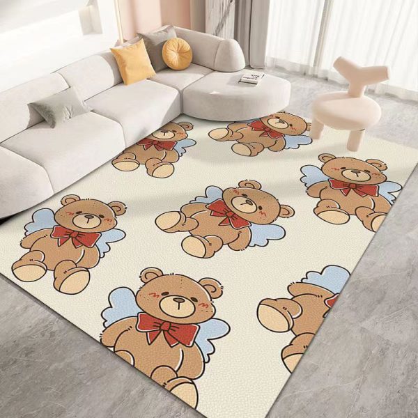 Cartoon bear non-slip and dirt-resistant living room rug