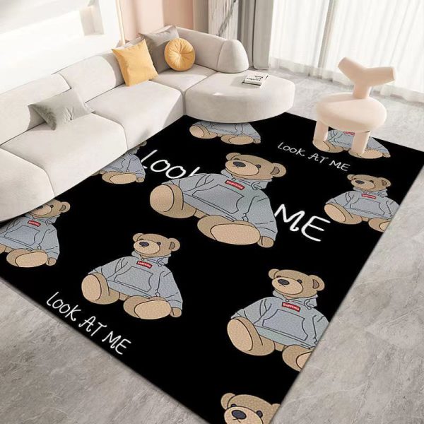 Cartoon bear non-slip and dirt-resistant living room rug