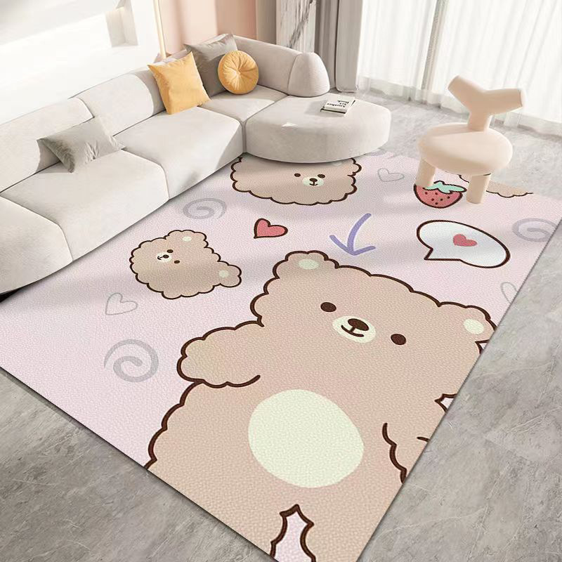 Cartoon bear non-slip and dirt-resistant living room rug