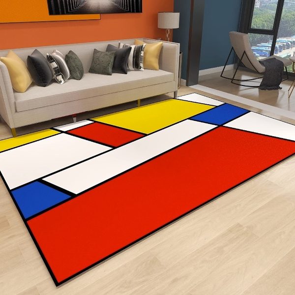 Fun LEGO color matching living room rug