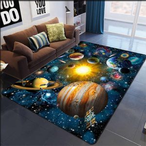 3D Planet Brilliant Starry Space Cosmic Living Room Rug