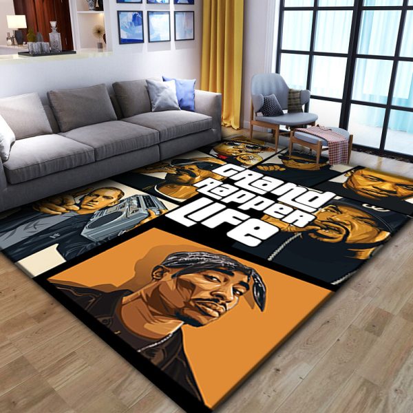 Ruffian Eminem 3D visual three-dimensional living room carpet