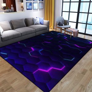 3D visual light stain-resistant non-slip living room carpet
