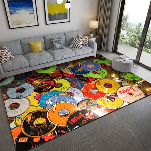 Retro Fashion Personality Music Vinyl Record Living Room Rug