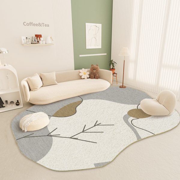 Japanese-style geometric figure ins style thick imitation cashmere living room rug