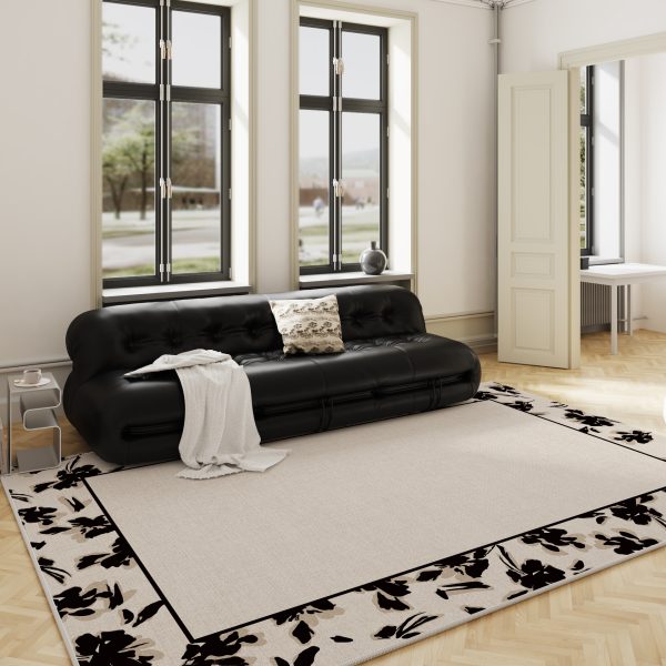 French Cream Wind Loop Velvet Garden Travels Series Living Room Rug