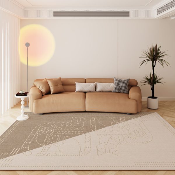 Wabi Sabi style Belgian large circle velvet fashion living room rug