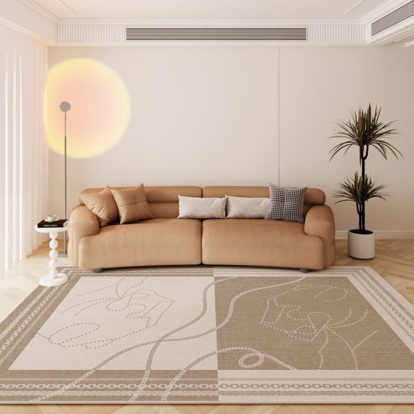 Wabi Sabi style Belgian large circle velvet fashion living room rug