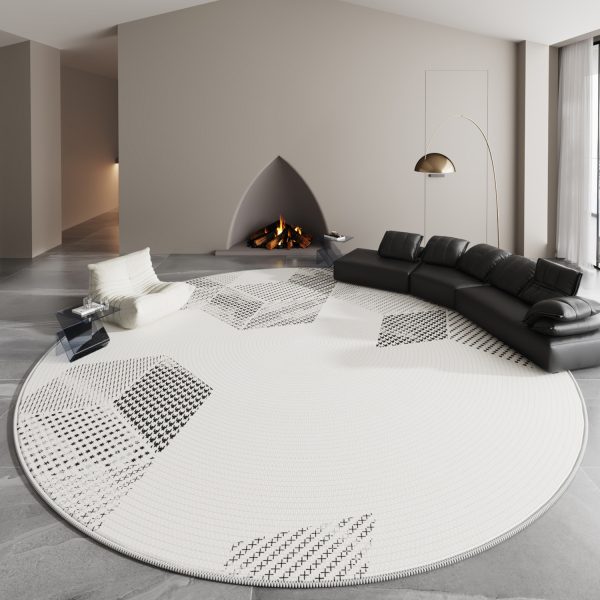 Round Modern Era Simple Loop Pile Living Room Rug