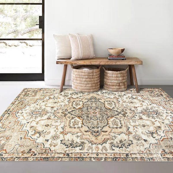 Ethnic style retro pastoral American cashmere imitation living room rug
