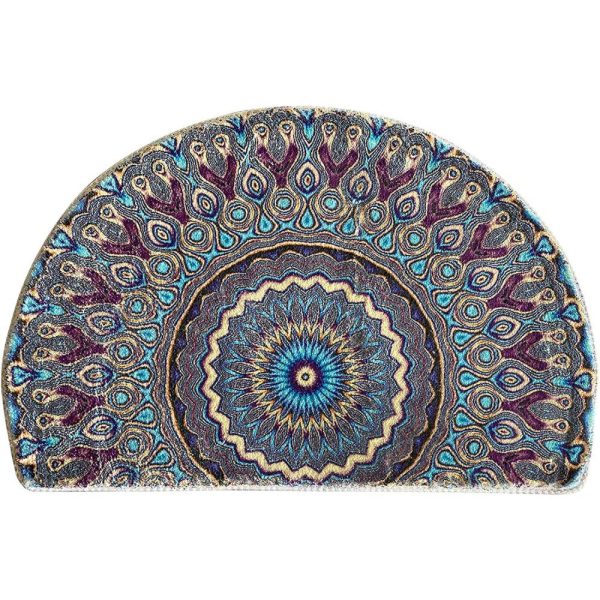 Simple Half Circle Boho Style Faux Cashmere Living Room Rug