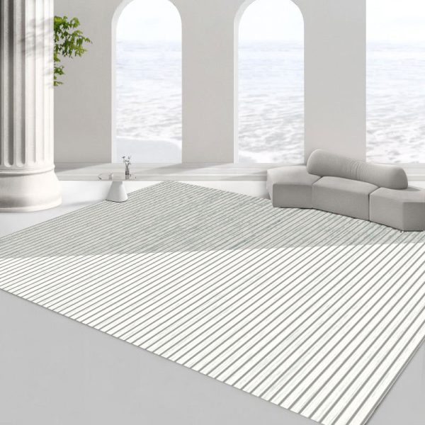Scandinavian modern line minimalist circle velvet non-dusting living room rug
