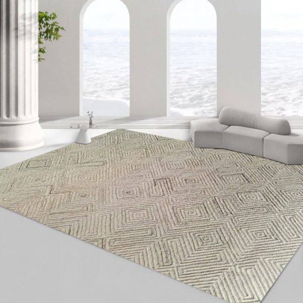 Scandinavian modern line minimalist circle velvet non-dusting living room rug