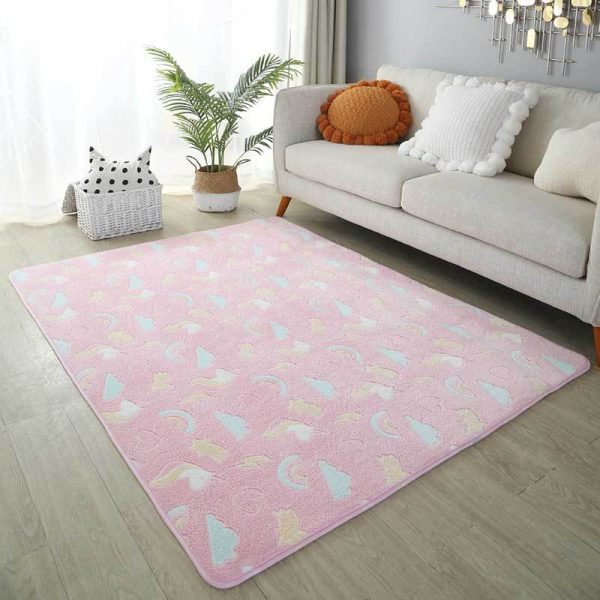 Luminous pattern skin-friendly short pile safe living room rug