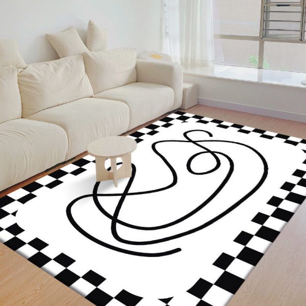 Summer fresh wind art painting circle velvet living room rug