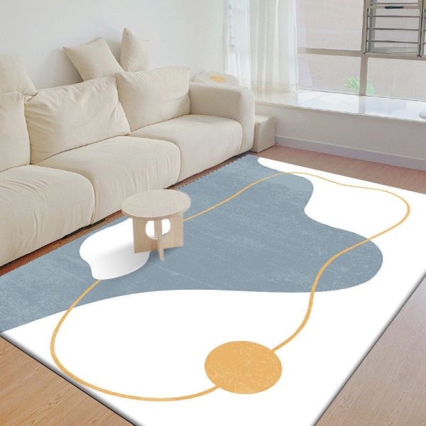 Summer fresh wind art painting circle velvet living room rug