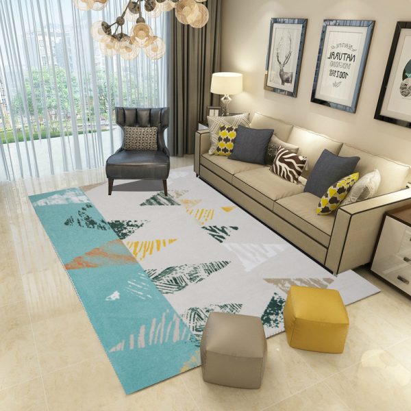 Nordic Simple Geometric Short Pile Easy Care Living Room Rug