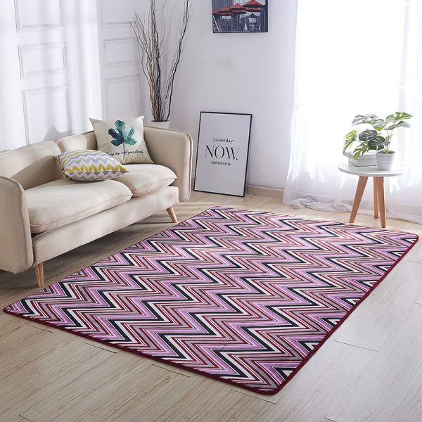 Flannel brown base printing Scandinavian style living room rug