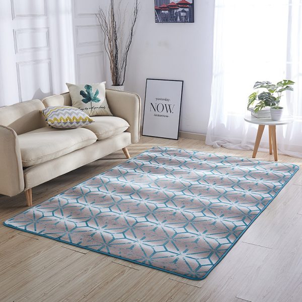 Flannel brown base printing Scandinavian style living room rug