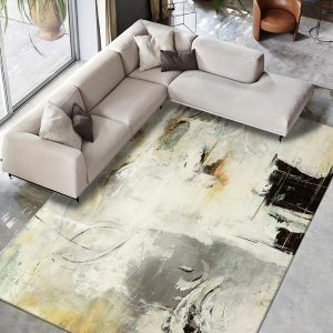 Elegant abstract light luxury art grand living room carpet