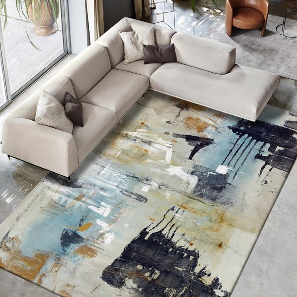 Elegant abstract light luxury art grand living room carpet