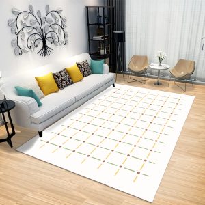 Simple line non-slip imitation cashmere living room rug