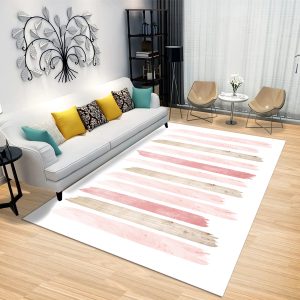 Simple line non-slip imitation cashmere living room rug