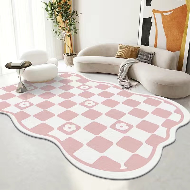 Cute girly tulip imitation cashmere soft living room rug