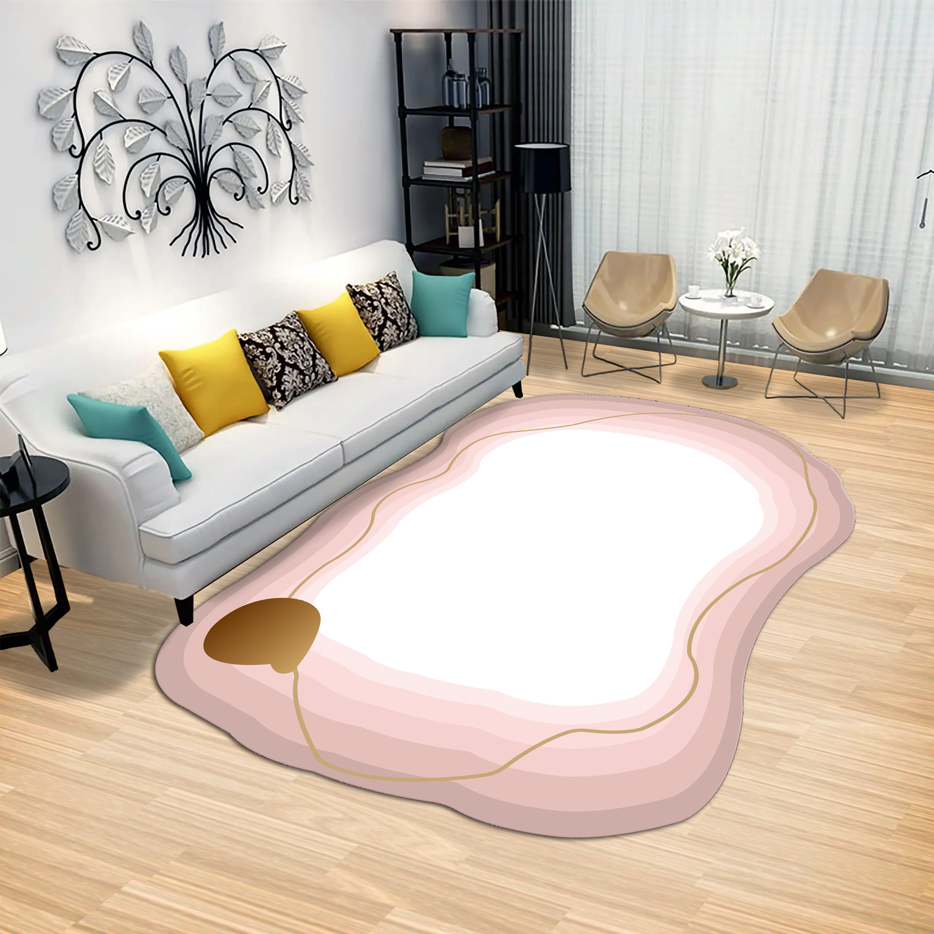 Modern lines simple Nordic style living room rug