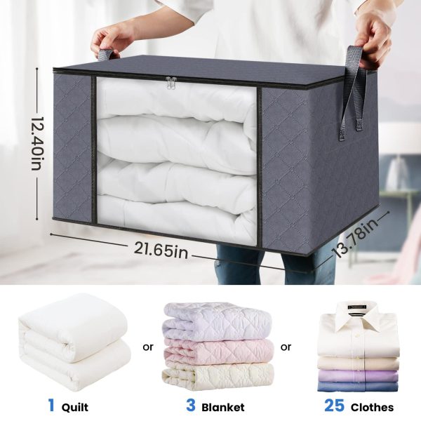 6 Pack Quilted Clothes Storage Bags